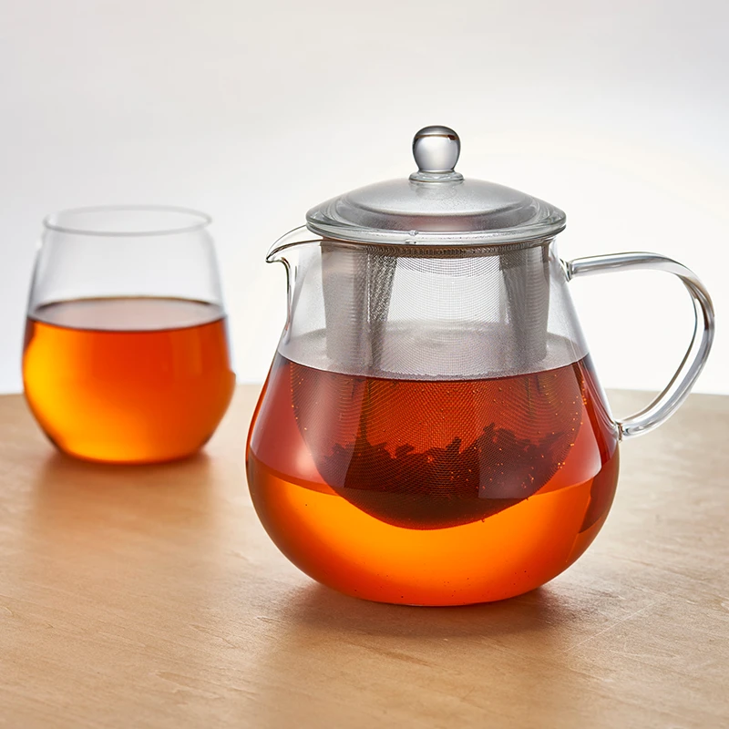 Heatproof Glass Leaf Teapot Clear, 450/700mL 5 Heatproof Glass Leaf Teapot Clear, 450/700mL - Afbeelding 5