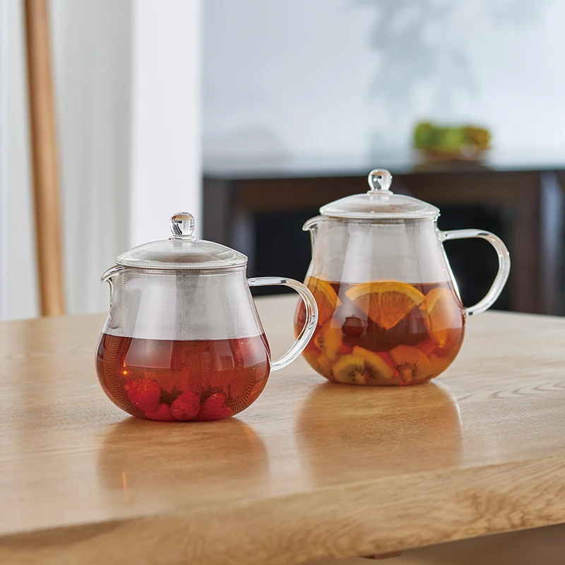Heatproof Glass Leaf Teapot Clear, 450/700mL 2 Heatproof Glass Leaf Teapot Clear, 450/700mL - Afbeelding 2