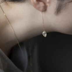 Gold Leaf Series: Stone Earrings 9 Gold Leaf Series: Stone Earrings -Hario Europe HAA STH 002P 01