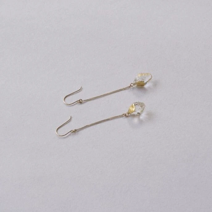 Gold Leaf Series: Stone Earrings 3 Gold Leaf Series: Stone Earrings - Afbeelding 3