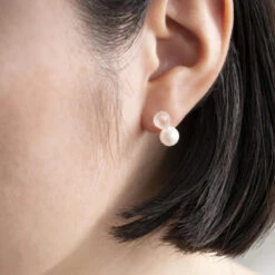Pearl Series: Snow Pearl Earrings 5 Pearl Series: Snow Pearl Earrings -Hario Europe HAPR SP 002P K10 05