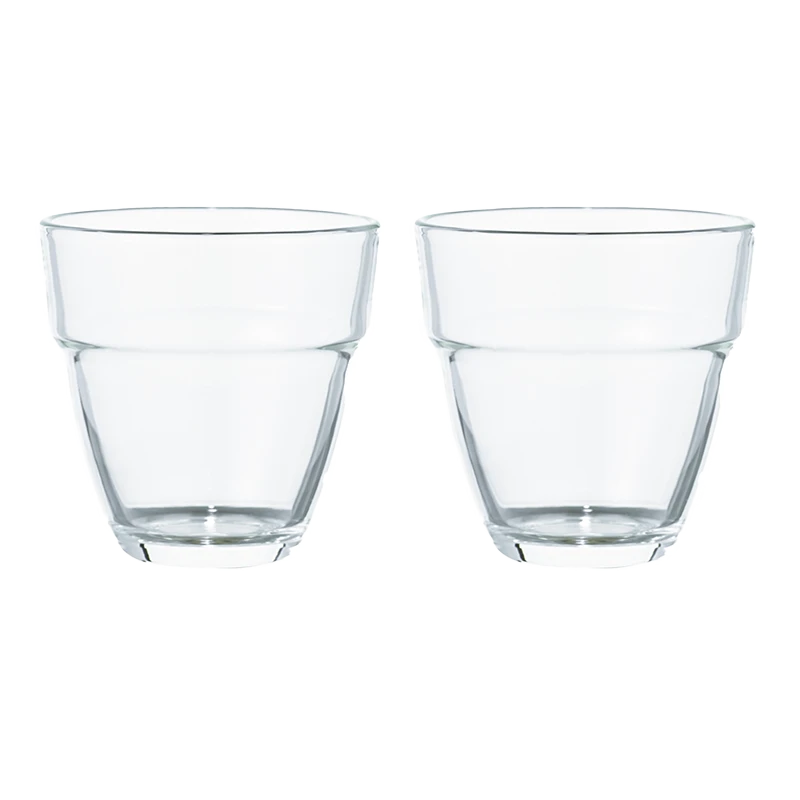 Stackable Glass Cups, 2pcs Set 1 Stackable Glass Cups, 2pcs Set