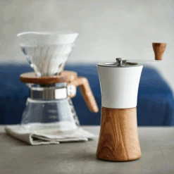V60 Coffee Grinder Olive Wood N -Hario Europe MCW img web