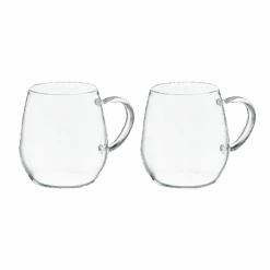 Heatproof Glass Round Mug, 2pcs Set