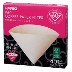 V60 Filter Paper, 01/02/03 Size (40 Pcs) 13 V60 Filter Paper, 01/02/03 Size (40 Pcs) -Hario Europe VCF 03 40M web