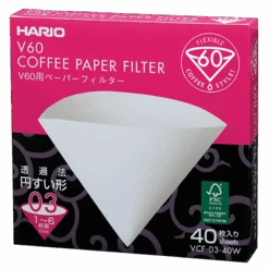 V60 Filter Paper, 01/02/03 Size (40 Pcs) 12 V60 Filter Paper, 01/02/03 Size (40 Pcs) -Hario Europe VCF 03 40W web