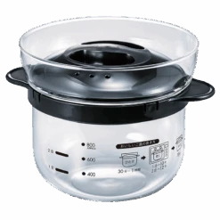 Microwave Glass Rice Cooker Black