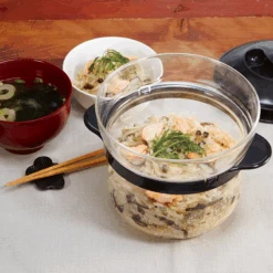 Microwave Glass Rice Cooker Black -Hario Europe XRCN 2 B web03